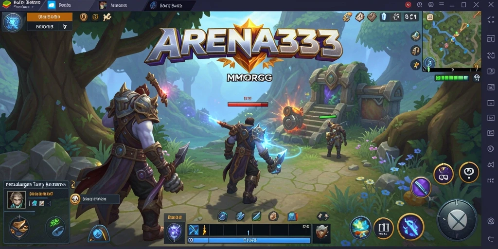 Tangkapan layar utama menunjukkan aksi seru dalam permainan MMORPG.