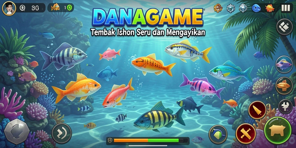 Tampilan gameplay seru Tembak Ikan di DANAGAME.