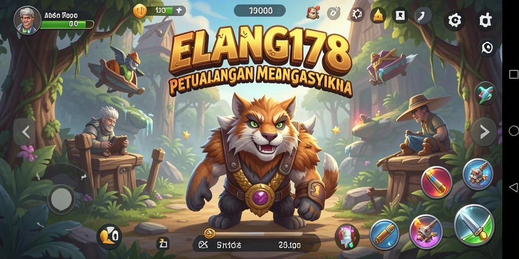Screenshot utama ELANG178 menampilkan gameplay seru dan penuh warna.