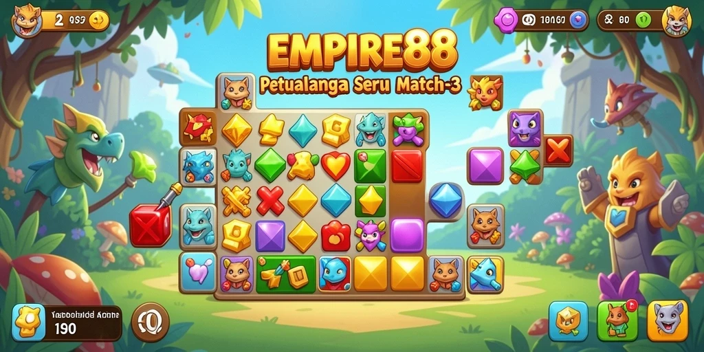 Tangkapan layar gameplay seru di EMPIRE88 dengan tantangan Match-3.