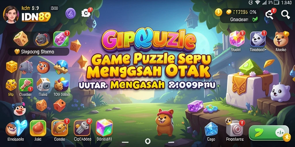 Tampilan gameplay Puzzle yang menantang di IDN89.