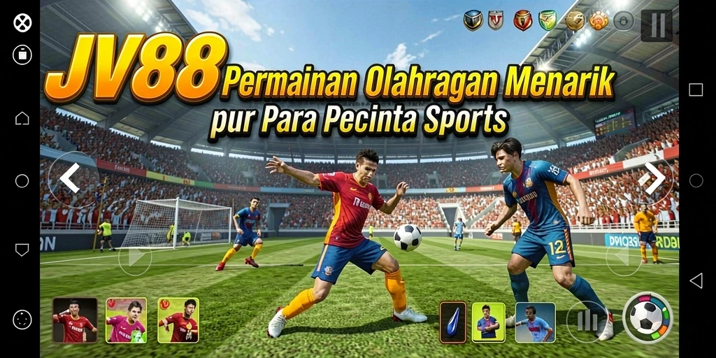 Tangkapan layar JV88 menampilkan aksi seru dalam gameplay olahraga.