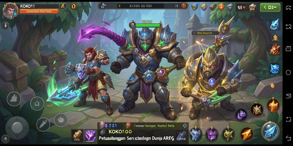 Screenshot gameplay KOKO11 dengan karakter yang beraksi.