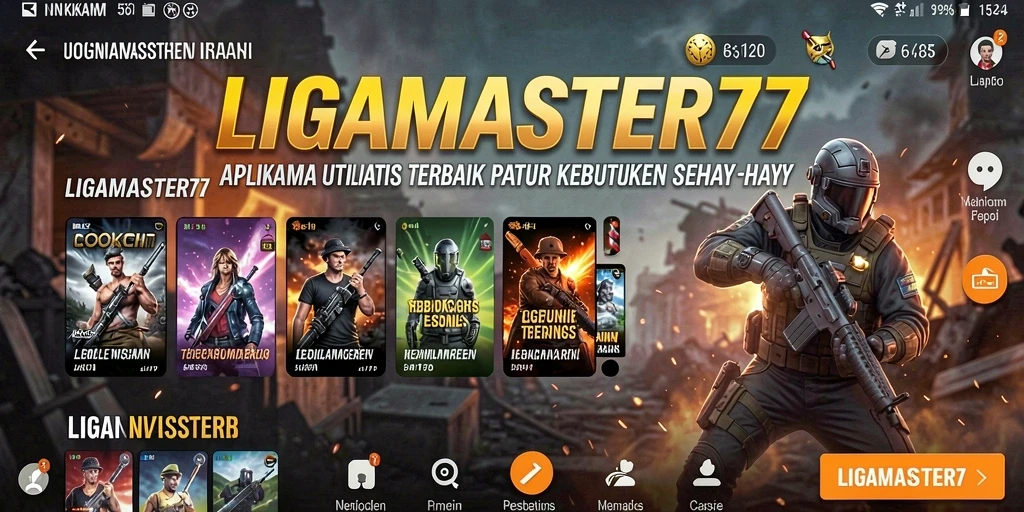 Screenshot utama LIGAMASTER77 menunjukkan antarmuka yang sederhana dan fungsional.