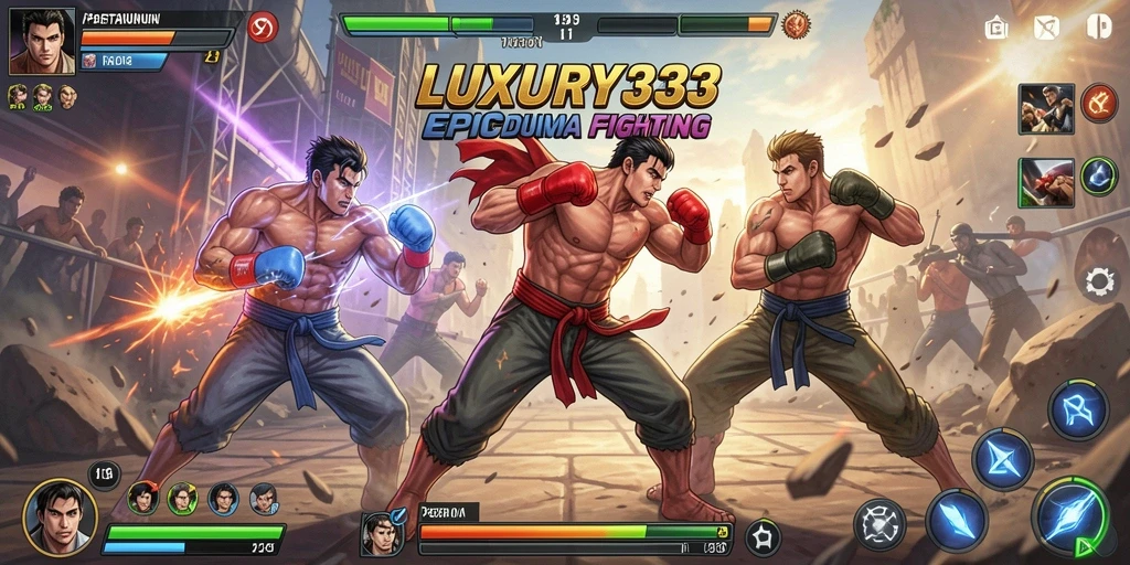 Screenshot gameplay LUXURY333 menampilkan pertarungan yang seru dan intens.