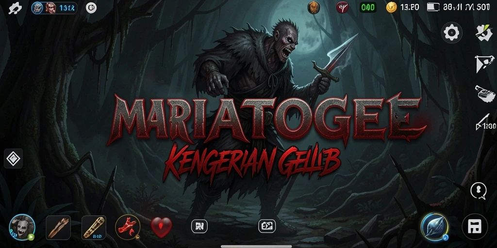 Menampilkan gameplay menakutkan dalam suasana kegelapan yang mencekam.