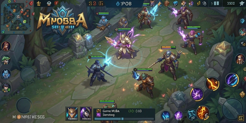 Screenshot MPO08 menampilkan aksi intens dalam pertarungan MOBA.