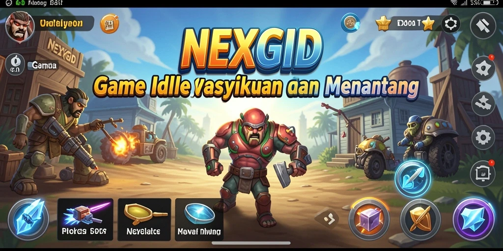 Tangkapan layar utama NEXGID menunjukkan aksi gameplay Idle yang seru.