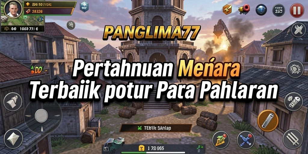 Tampilan menarik dari gameplay Tower Defense dalam PANGLIMA77.