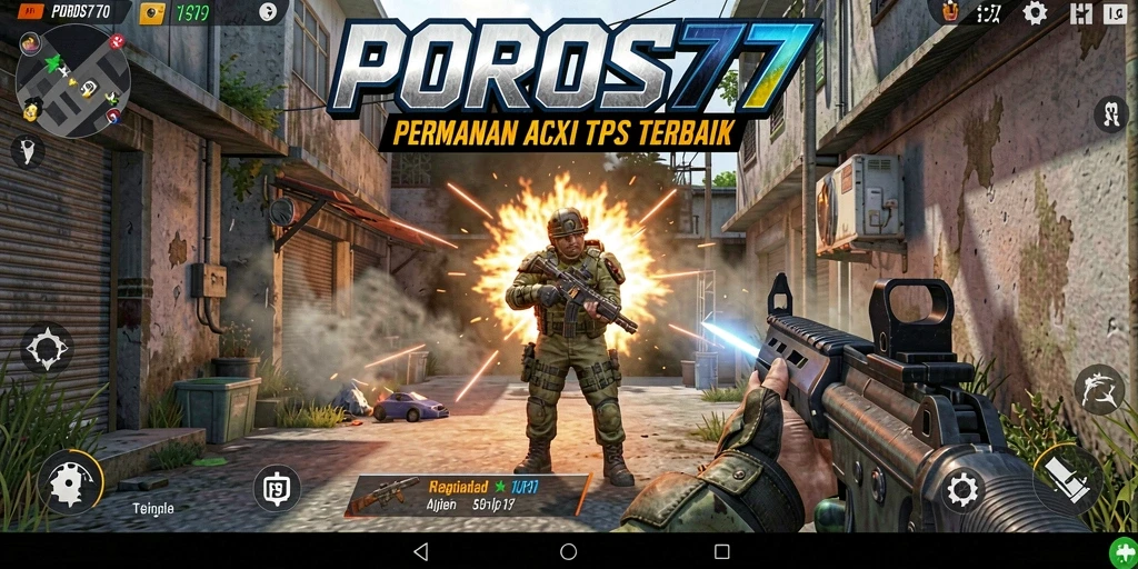 Screenshot POROS77 menampilkan aksi mendebarkan di medan perang TPS.