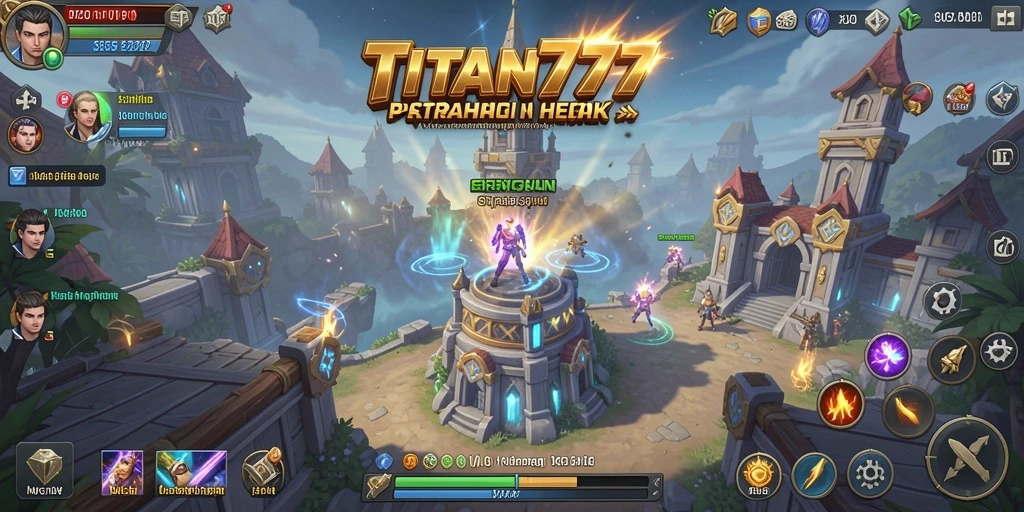 Tampilan menarik dari gameplay Tower Defense di TITAN777.