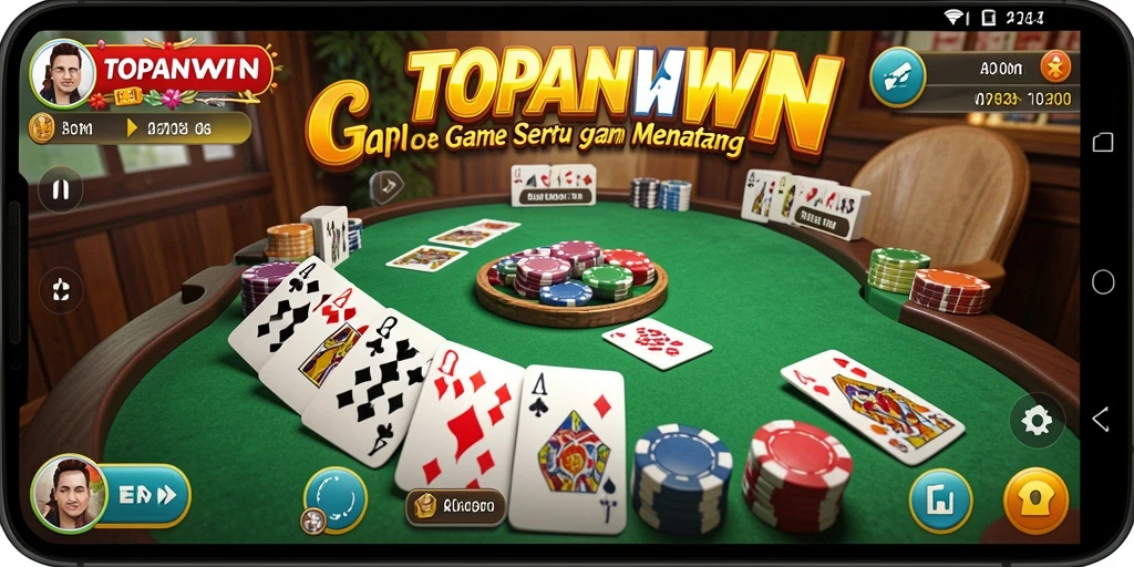 Screenshot gameplay dengan suasana kompetisi Gaple yang seru.
