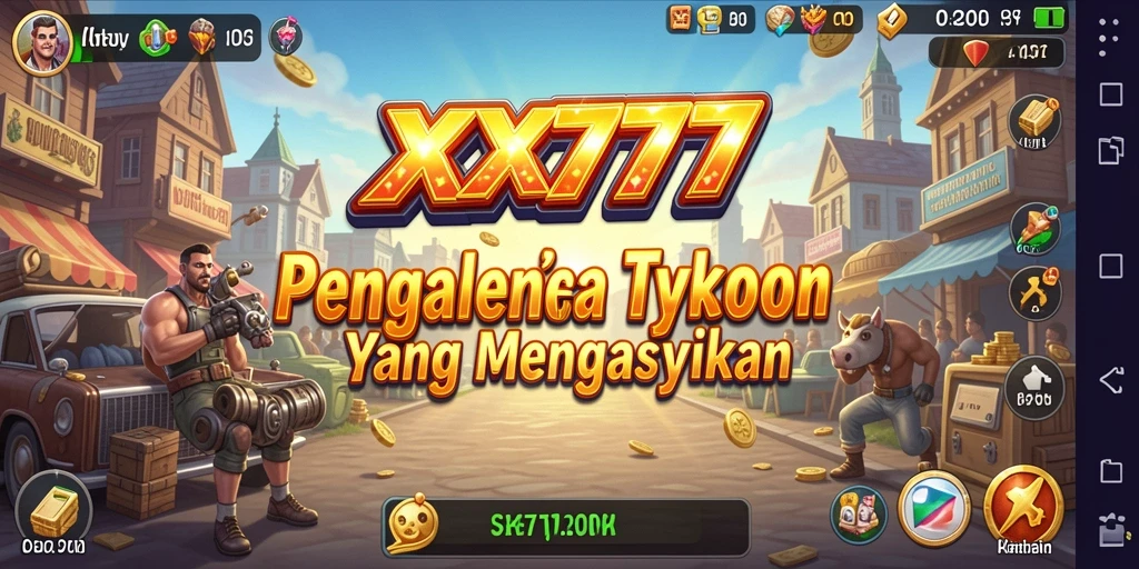 Tampilan utama game XXX777 menunjukkan suasana bisnis yang dinamis dan menarik.