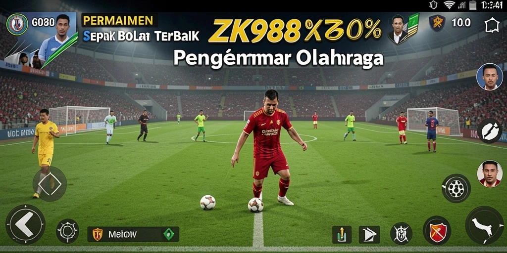 Tangkapan layar ZK988 menampilkan aksi seru di lapangan sepak bola.